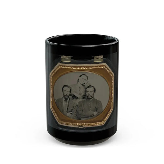 Two Unidentified Soldiers In Union Uniforms With Unidentified Woman (U.S. Civil War) Black Coffee Mug 15oz - Go Mug Yourself