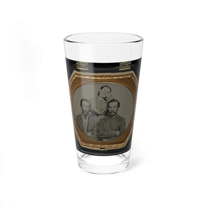 Two Unidentified Soldiers In Union Uniforms With Unidentified Woman (U.S. Civil War) Pint Glass 16oz 16oz - Go Mug Yourself
