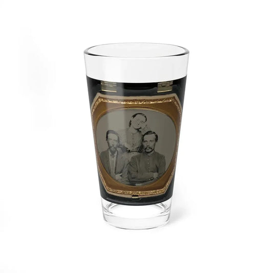 Two Unidentified Soldiers In Union Uniforms With Unidentified Woman (U.S. Civil War) Pint Glass 16oz 16oz - Go Mug Yourself
