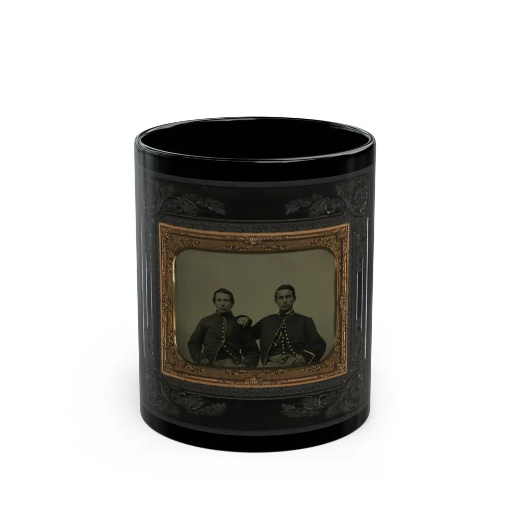 Two Unidentified Soldiers In Union Uniforms(3) (U.S. Civil War) Black Coffee Mug-11oz-Go Mug Yourself