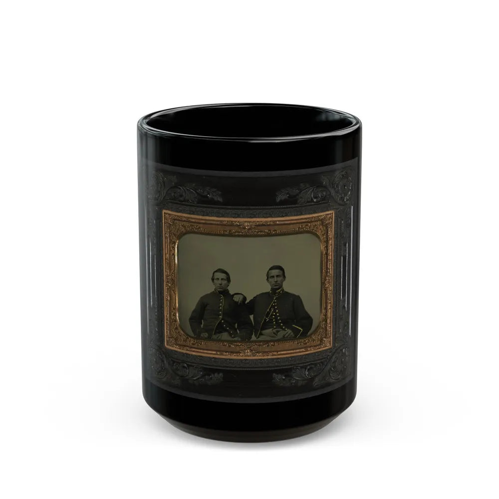 Two Unidentified Soldiers In Union Uniforms(3) (U.S. Civil War) Black Coffee Mug-15oz-Go Mug Yourself