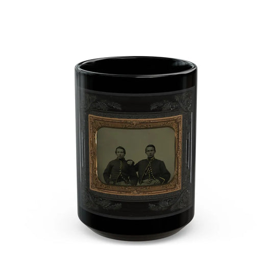 Two Unidentified Soldiers In Union Uniforms(3) (U.S. Civil War) Black Coffee Mug-15oz-Go Mug Yourself