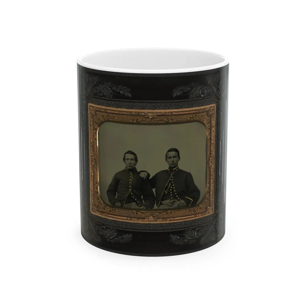 Two Unidentified Soldiers In Union Uniforms(3) (U.S. Civil War) White Coffee Mug-11oz-Go Mug Yourself