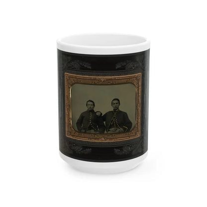 Two Unidentified Soldiers In Union Uniforms(3) (U.S. Civil War) White Coffee Mug-15oz-Go Mug Yourself