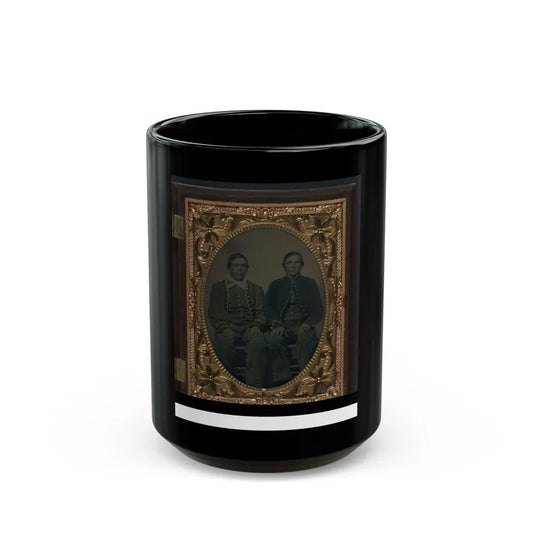 Two Unidentified Soldiers In Union Zouave Uniforms (U.S. Civil War) Black Coffee Mug-15oz-Go Mug Yourself