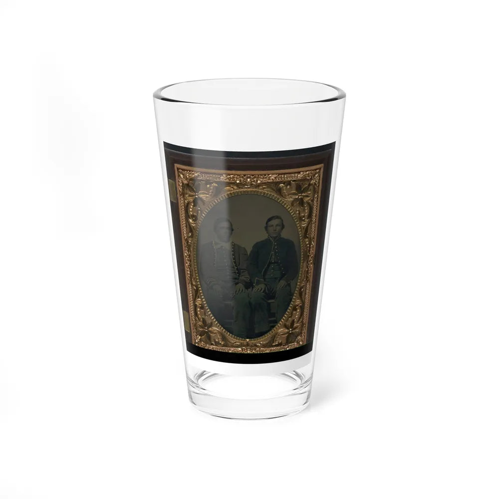 Two Unidentified Soldiers In Union Zouave Uniforms (U.S. Civil War) Pint Glass 16oz-16oz-Go Mug Yourself