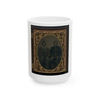 Two Unidentified Soldiers In Union Zouave Uniforms (U.S. Civil War) White Coffee Mug-15oz-Go Mug Yourself