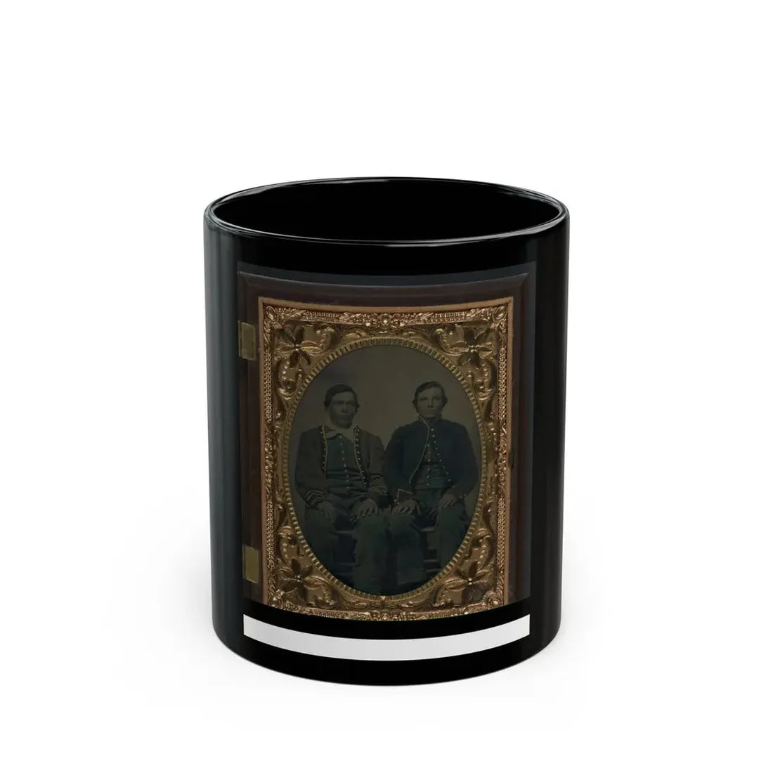 Two Unidentified Soldiers In Union Zouave Uniforms (U.S. Civil War) Black Coffee Mug 11oz - Go Mug Yourself