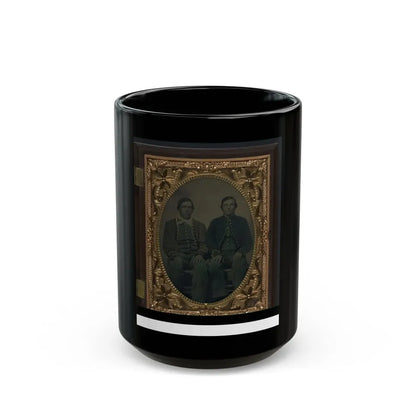 Two Unidentified Soldiers In Union Zouave Uniforms (U.S. Civil War) Black Coffee Mug 15oz - Go Mug Yourself