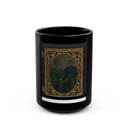 Two Unidentified Soldiers In Union Zouave Uniforms (U.S. Civil War) Black Coffee Mug 15oz - Go Mug Yourself