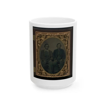 Two Unidentified Soldiers In Union Zouave Uniforms (U.S. Civil War) White Coffee Mug 15oz - Go Mug Yourself