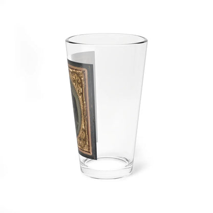 Two Unidentified Soldiers, Possibly Father And Son, In Union Uniforms And U.S. Belt Buckles With Bayoneted Muskets (U.S. Civil War) Pint Glass 16oz-Go Mug Yourself