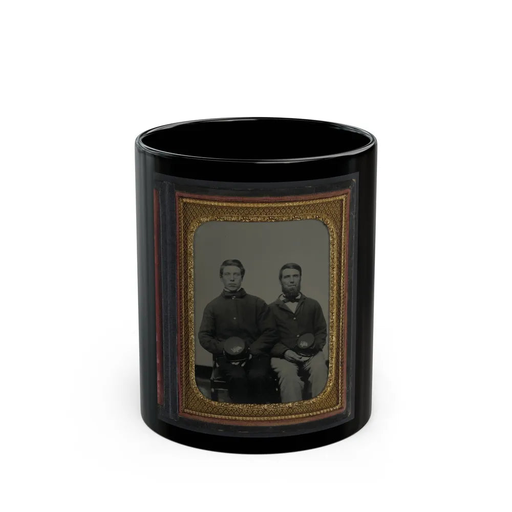 Two Unidentified Soldiers, Possibly Father And Son, In Union Uniforms With 20th Regiment Insignias On Their Kepis (U.S. Civil War) Black Coffee Mug-11oz-Go Mug Yourself