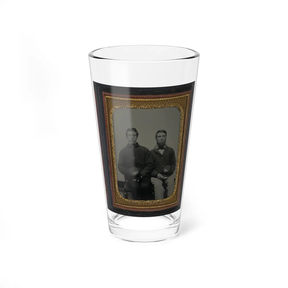 Two Unidentified Soldiers, Possibly Father And Son, In Union Uniforms With 20th Regiment Insignias On Their Kepis (U.S. Civil War) Pint Glass 16oz-16oz-Go Mug Yourself