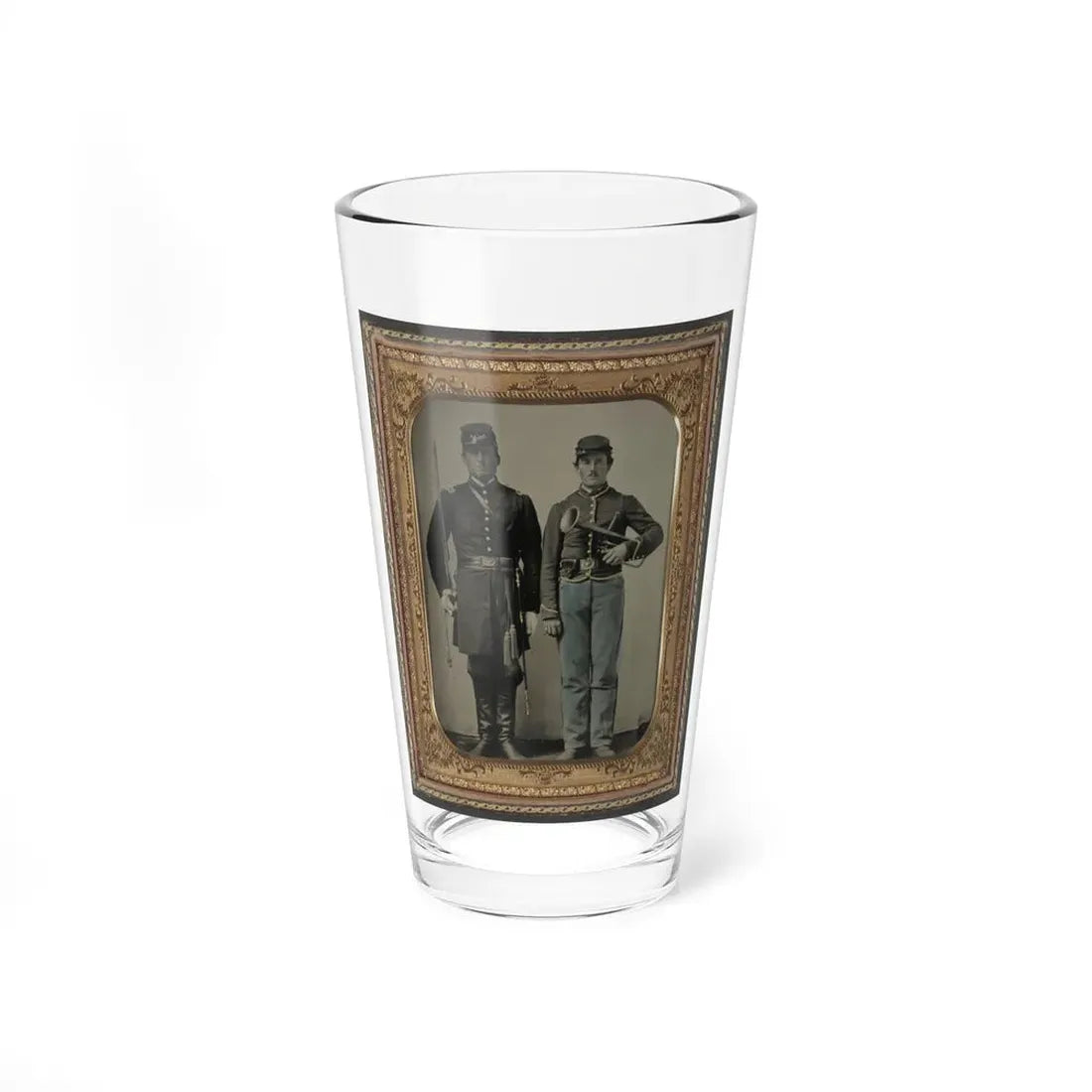 Two Unidentified Soldiers With Sword And Saxhorn (U.S. Civil War) Pint Glass 16oz 16oz - Go Mug Yourself