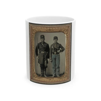 Two Unidentified Soldiers With Sword And Saxhorn (U.S. Civil War) White Coffee Mug 11oz - Go Mug Yourself