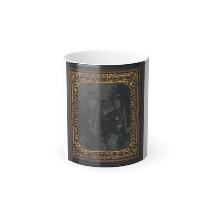 Two Unidentified Young Soldiers in Union Sack Coats and Hardee Hats With Bayonets (U.S. Civil War) Color Changing Coffee Mug 11oz Default Title 11oz - Go Mug Yourself