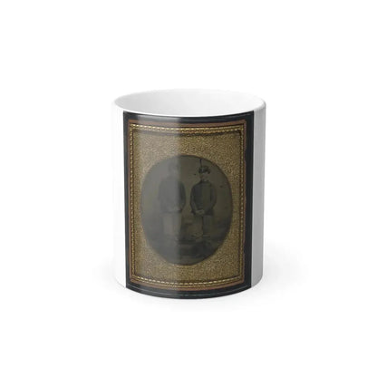 Two Unidentified Young Soldiers in Union Shell Jackets and Forage Caps in Front of Painted Backdrop Showing Plantation (U.S. Civil War) Color Changing Coffee Mug 11oz Default Title 11oz - Go Mug Yourself