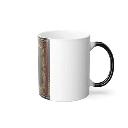 Two Unidentified Young Women Wearing Printed Dresses and Necklaces in Front of Painted Backdrop Showing Plantation (U.S. Civil War) Color Changing Coffee Mug 11oz - Go Mug Yourself