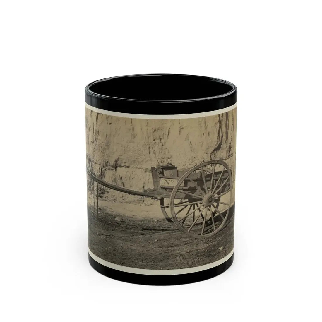 Two Wheeled Cart To Be Drawn By A Horse (U.S. Civil War) Black Coffee Mug 11oz - Go Mug Yourself