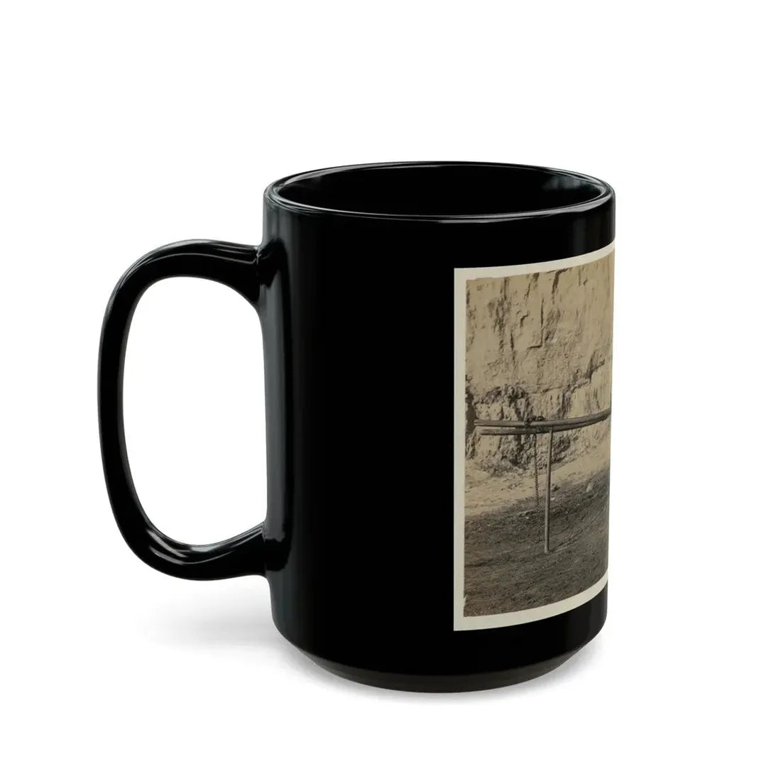 Two Wheeled Cart To Be Drawn By A Horse (U.S. Civil War) Black Coffee Mug - Go Mug Yourself