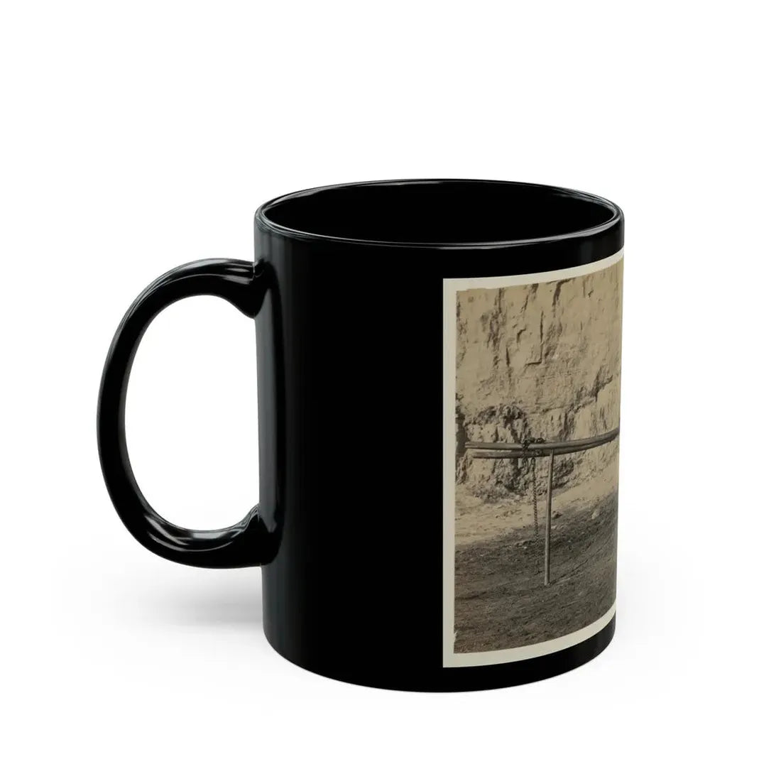 Two Wheeled Cart To Be Drawn By A Horse (U.S. Civil War) Black Coffee Mug - Go Mug Yourself