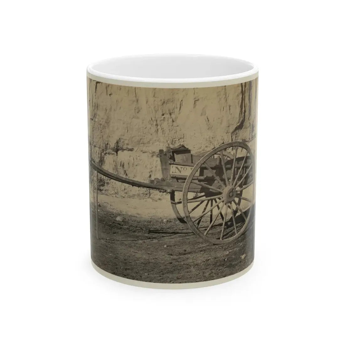 Two Wheeled Cart To Be Drawn By A Horse (U.S. Civil War) White Coffee Mug 11oz - Go Mug Yourself