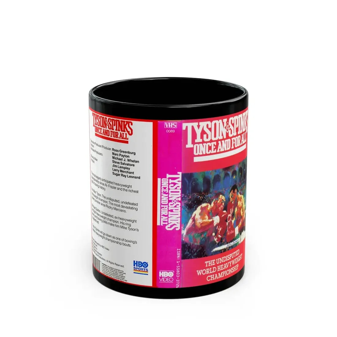 TYSON VS SPINKS ONCE AND FOR ALL (VHS COVER) - Black Coffee Mug 11oz - Go Mug Yourself