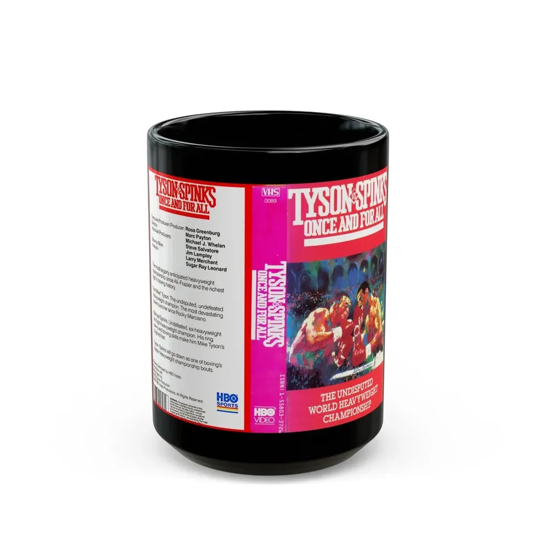 TYSON VS SPINKS ONCE AND FOR ALL (VHS COVER) - Black Coffee Mug 15oz - Go Mug Yourself