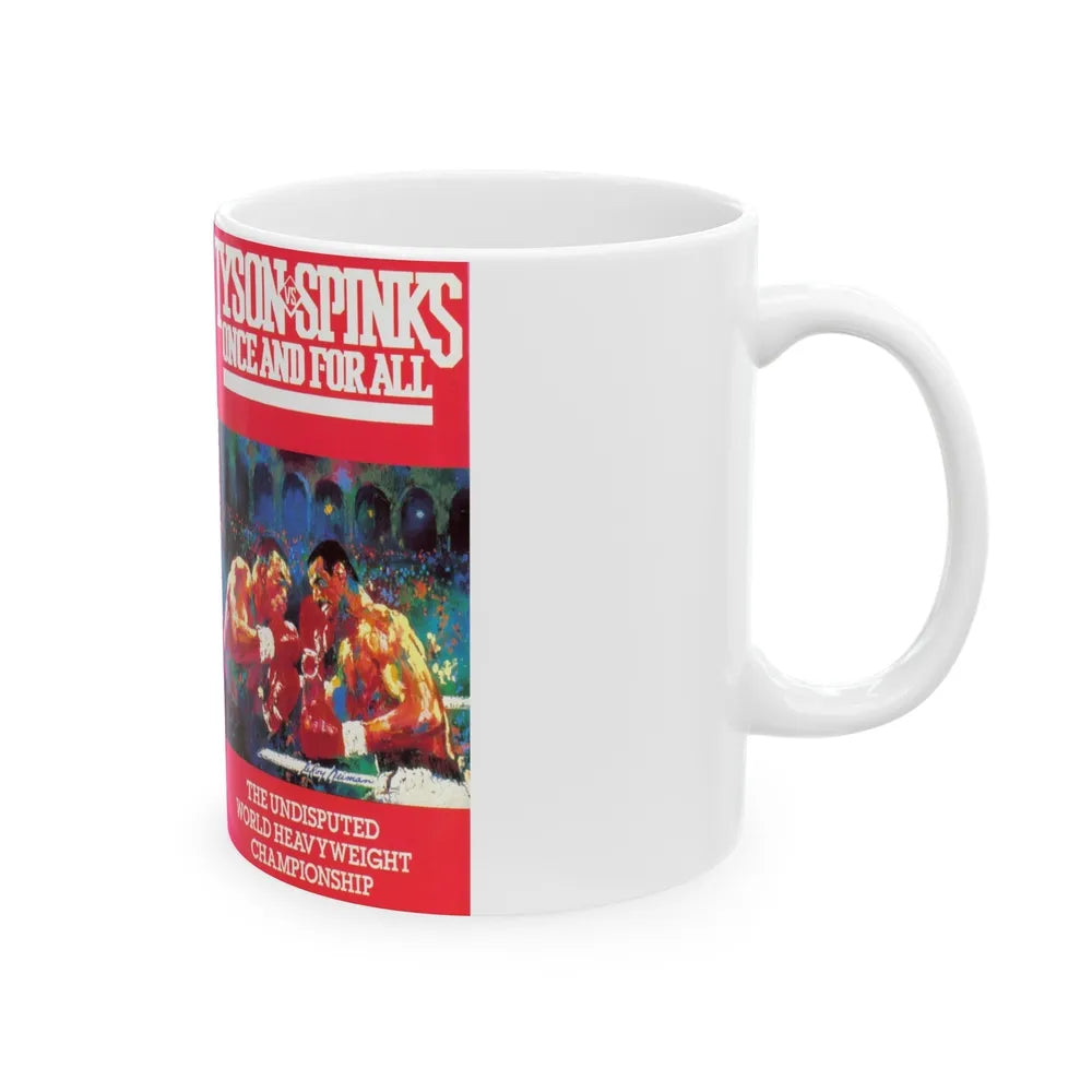 TYSON VS SPINKS ONCE AND FOR ALL (VHS COVER) - White Coffee Mug-Go Mug Yourself