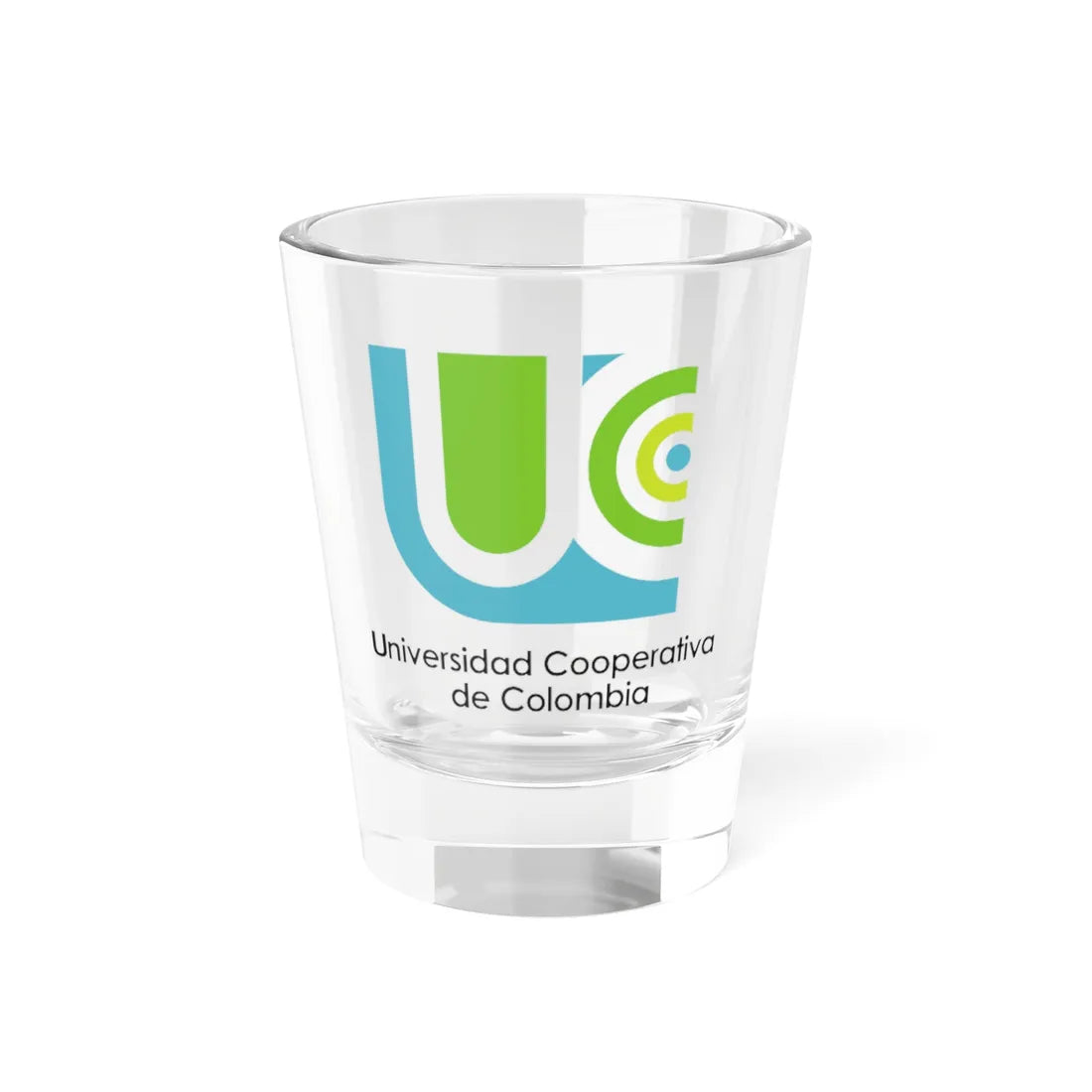 U. Cooperativa de Colombia logo (Colombia) (Coat of Arms) Shot Glass 1.5oz 1.5oz - Go Mug Yourself
