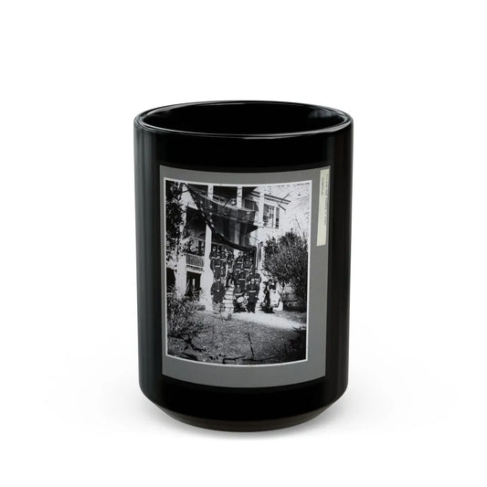 U.S. Army Band Standing On Steps (U.S. Civil War) Black Coffee Mug-15oz-Go Mug Yourself