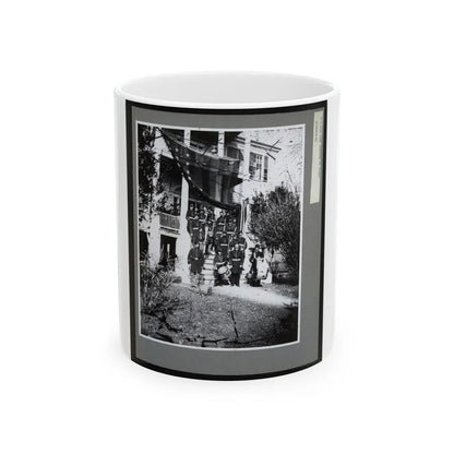 U.S. Army Band Standing On Steps (U.S. Civil War) White Coffee Mug-11oz-Go Mug Yourself