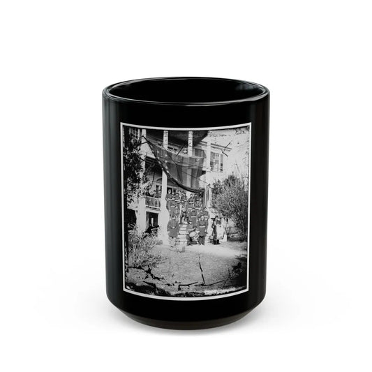 U.S. Army Band Standing On Steps(2) (U.S. Civil War) Black Coffee Mug-15oz-Go Mug Yourself