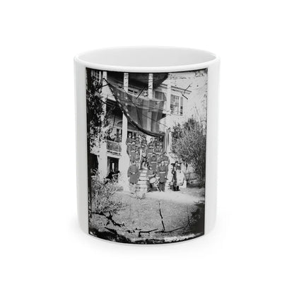 U.S. Army Band Standing On Steps(2) (U.S. Civil War) White Coffee Mug-11oz-Go Mug Yourself