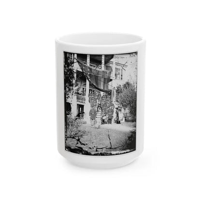 U.S. Army Band Standing On Steps(2) (U.S. Civil War) White Coffee Mug-15oz-Go Mug Yourself