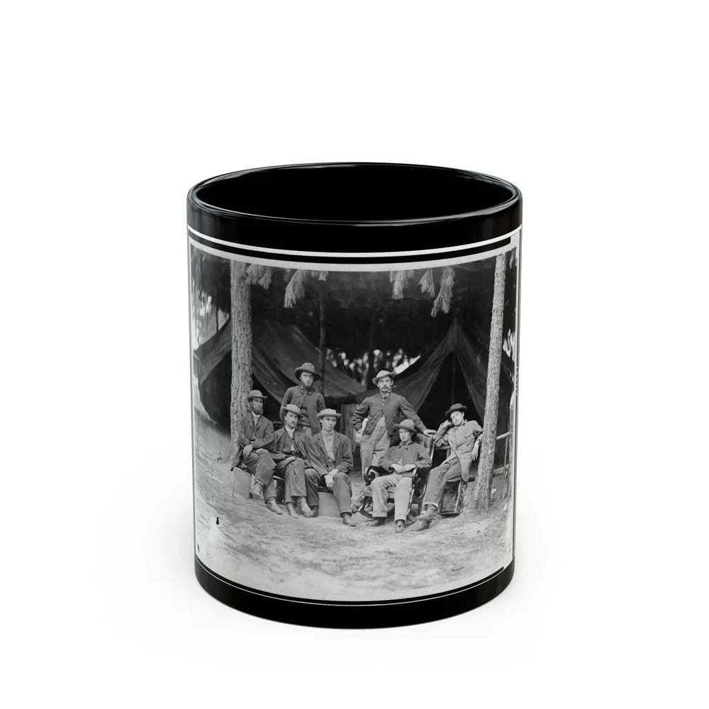 U.S. Military Telegraph Operators In Front Of Petersburg, Virginia (U.S. Civil War) Black Coffee Mug-11oz-Go Mug Yourself