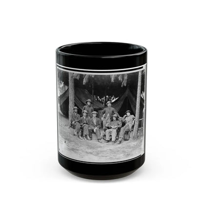 U.S. Military Telegraph Operators In Front Of Petersburg, Virginia (U.S. Civil War) Black Coffee Mug-15oz-Go Mug Yourself