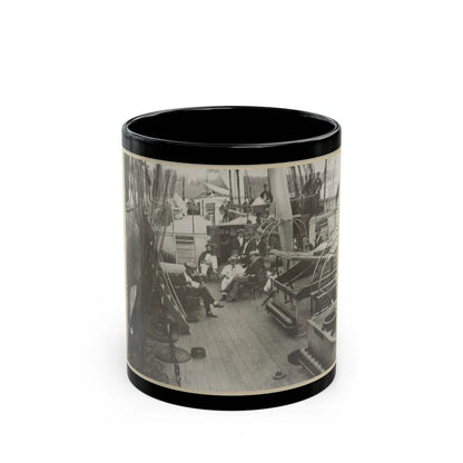 U.S. Naval Officers Relaxing On Deck (U.S. Civil War) Black Coffee Mug-11oz-Go Mug Yourself