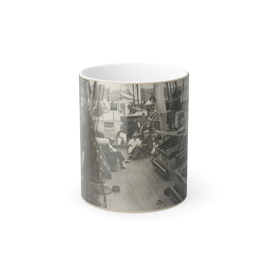 U.S. Naval Officers Relaxing on Deck (U.S. Civil War) Color Changing Coffee Mug 11oz-11oz-Go Mug Yourself