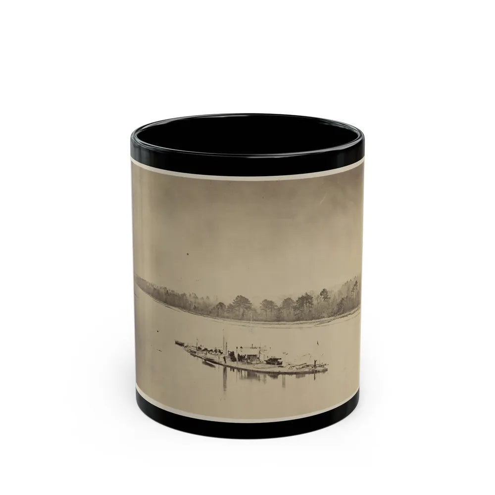 U.S.S. Casco, Light Draft Monitor, In The James River (U.S. Civil War) Black Coffee Mug-11oz-Go Mug Yourself