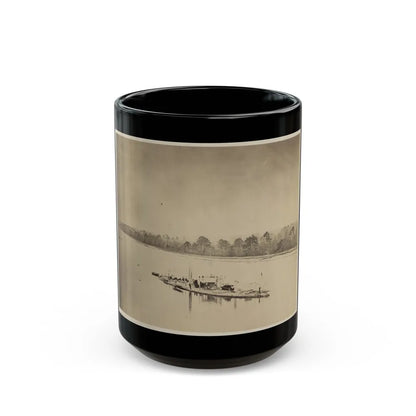 U.S.S. Casco, Light Draft Monitor, In The James River (U.S. Civil War) Black Coffee Mug-15oz-Go Mug Yourself