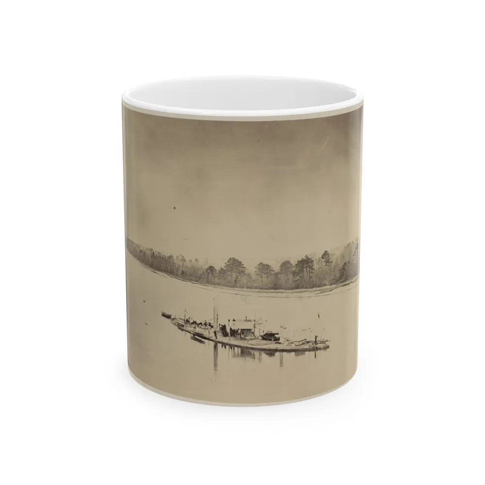 U.S.S. Casco, Light Draft Monitor, In The James River (U.S. Civil War) White Coffee Mug-11oz-Go Mug Yourself