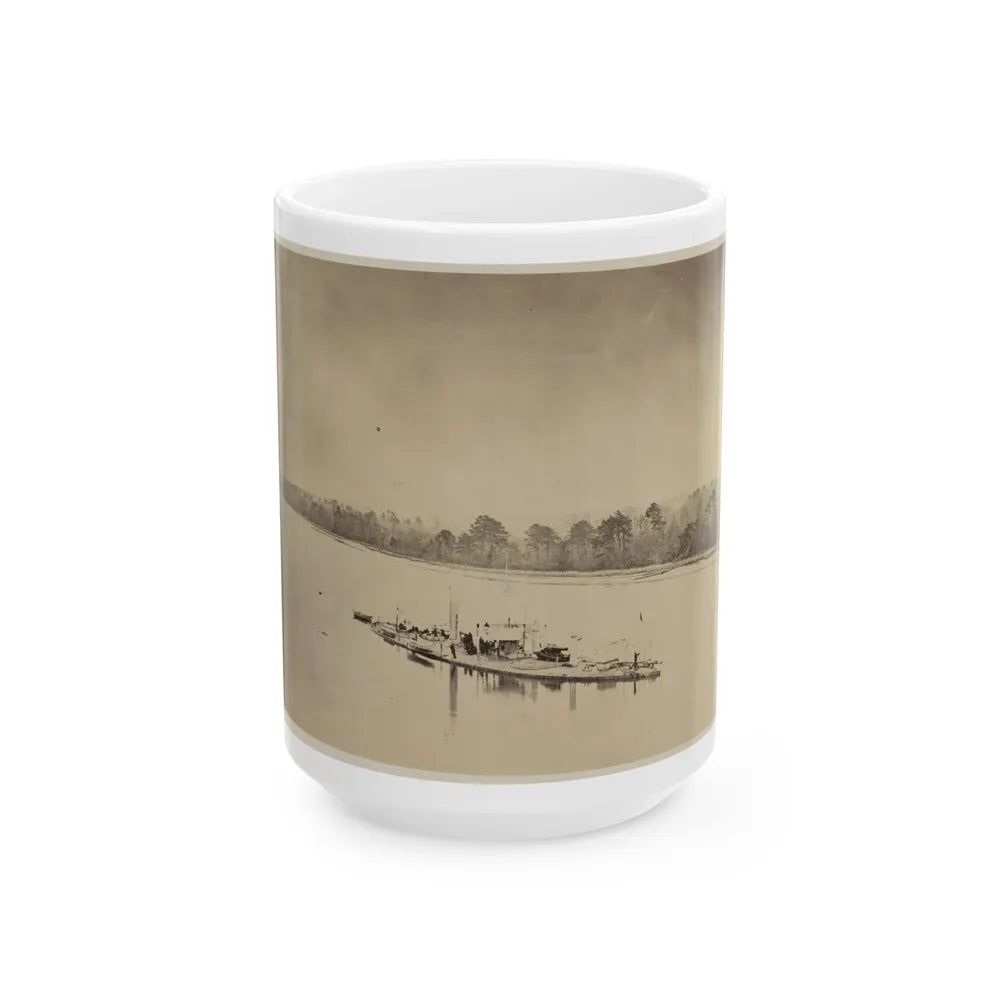 U.S.S. Casco, Light Draft Monitor, In The James River (U.S. Civil War) White Coffee Mug-15oz-Go Mug Yourself