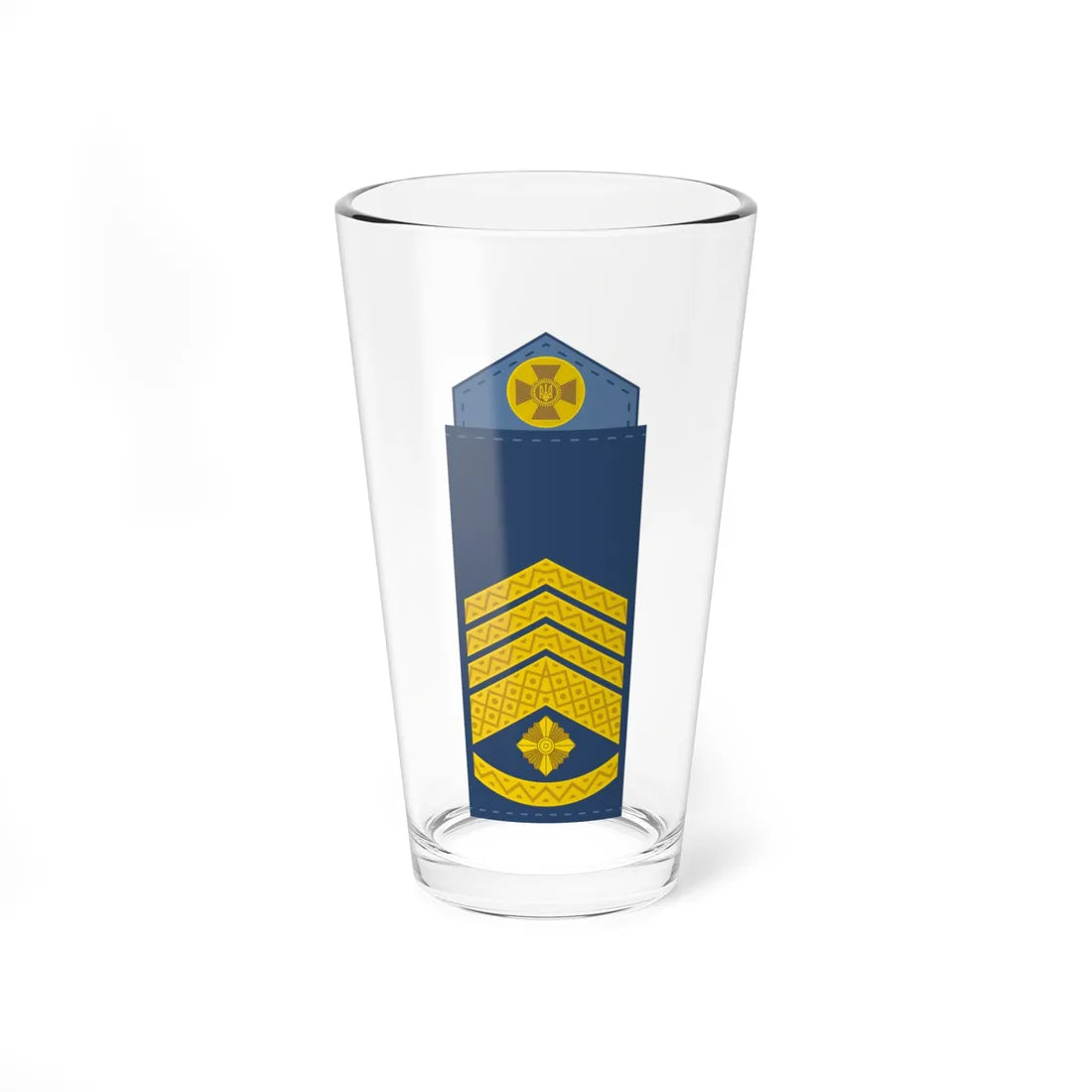 UAAF shoulder mark 10 (Ukraine) (Military Rank) Pint Glass 16oz 16oz - Go Mug Yourself