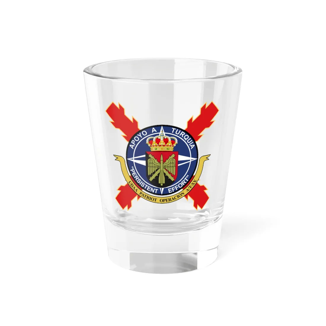 UDAA APOYO A TURQUÍA distintivo (Spain) (Coat of Arms) Shot Glass 1.5oz 1.5oz - Go Mug Yourself