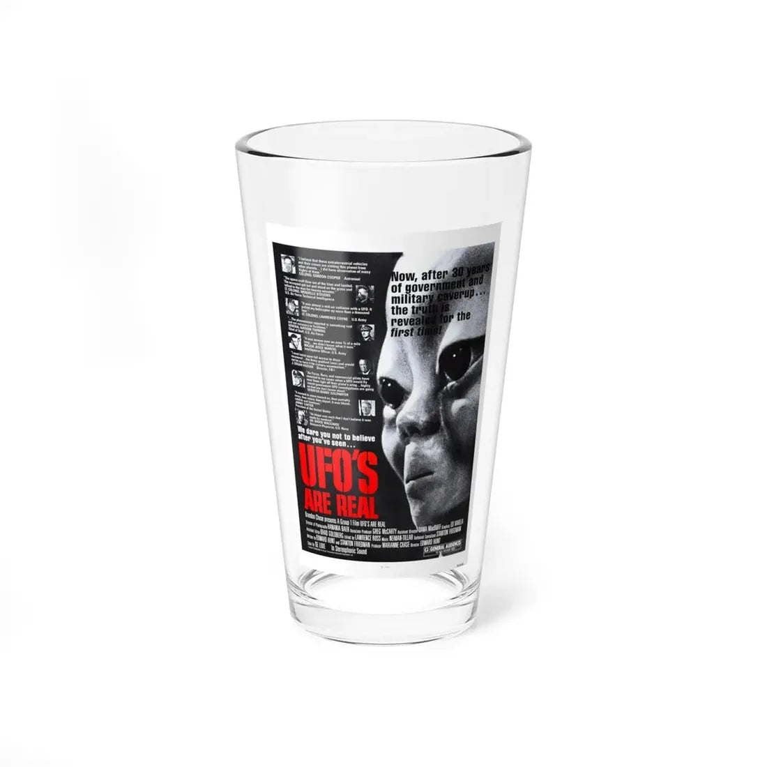 UFO'S ARE REAL 1979 Movie Poster - Pint Glass 16oz 16oz - Go Mug Yourself