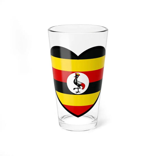 Uganda flag heart (Uganda) Pint Glass 16oz 16oz - Go Mug Yourself