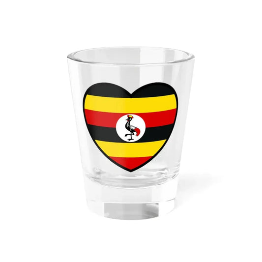 Uganda flag heart (Uganda) Shot Glass 1.5oz 1.5oz - Go Mug Yourself