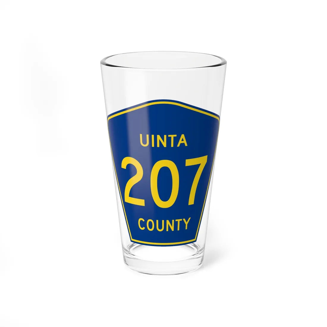 Uinta County Route 207 WY (Wyoming) (Road Sign) Pint Glass 16oz 16oz - Go Mug Yourself